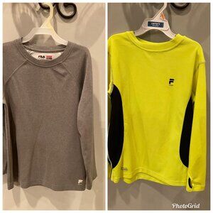 Fila Performance Long Sleeve Set Of 2 - Boys Size Small 8 Grey / Neon